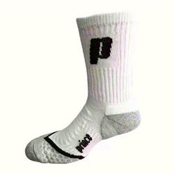 Medias Prince Premier Hombre(16cm) Blanco/Gris logo P negro