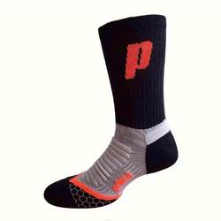 Medias Prince Premier Hombre(16cm) Negro/Gris logo P naranja